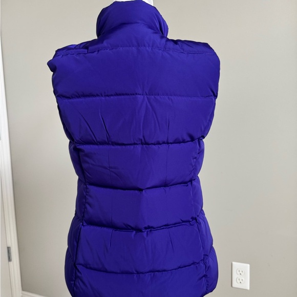 Talbots Rich Purple Puffer Vest with Ruffle Trim - Picture 3 of 7